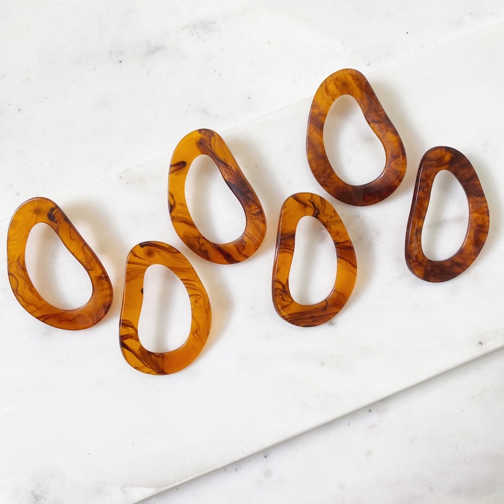 "Larsen" Earrings || Amber Geometric Statement - Picture 9 of 14